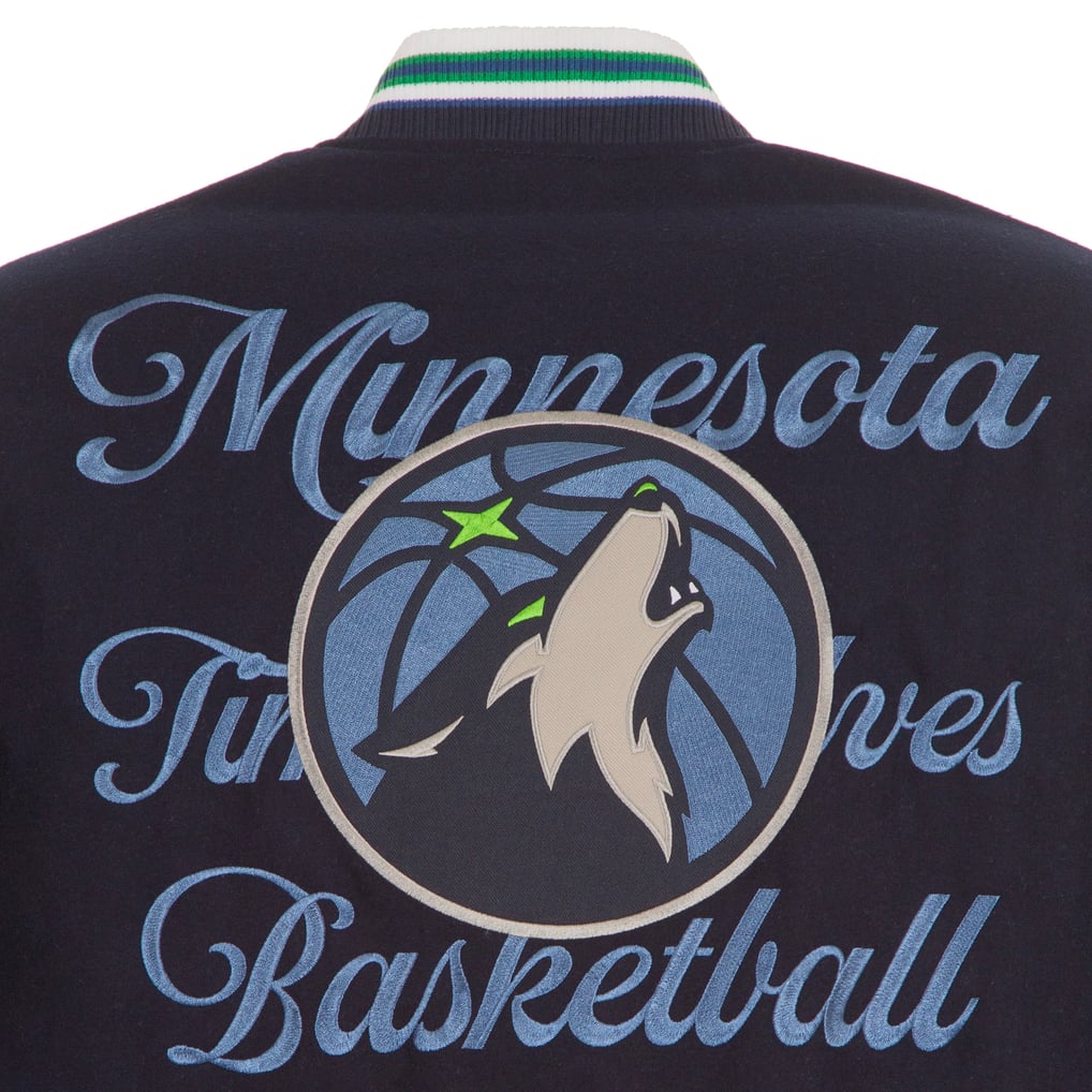 Minnesota Timberwolves JH Design Reversible Wool Full-Zip Jacket - Navy